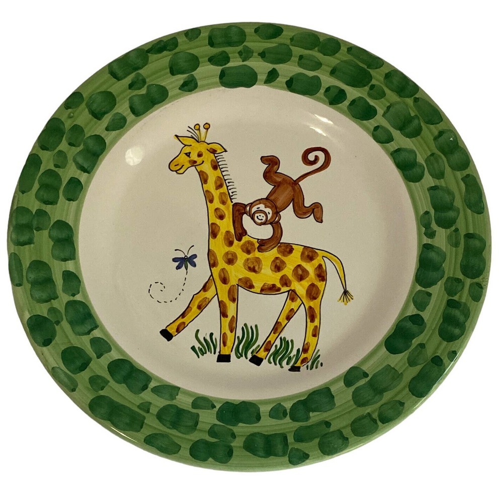 Present Tense Hand Painted in Italy Ceramic Child’s Plate Bowl & Cup Set NEW - Picture 5 of 11